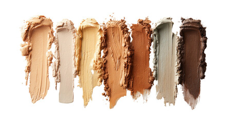 Swatches of diverse complexion-matching makeup
