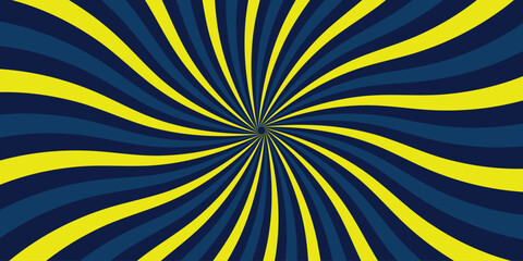 Dynamic abstract spiral pattern in blue and yellow design a vibrant burst of energy suitable for backgrounds and graphic projects