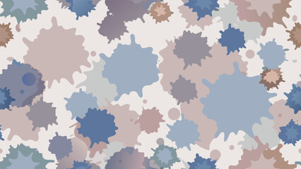 Photo of abstract watercolor paint splatters in muted pastel colors on a light background