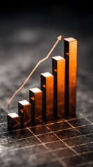 Bronze bar graph showing upward trend.
