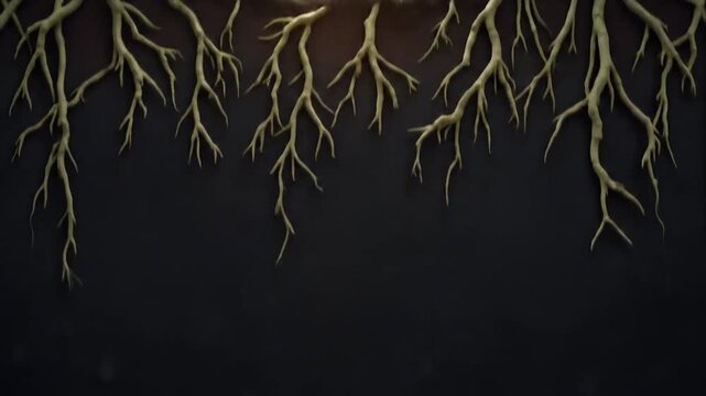 Exploring Plant Roots Growing Beneath Surface In Soil Cross Section