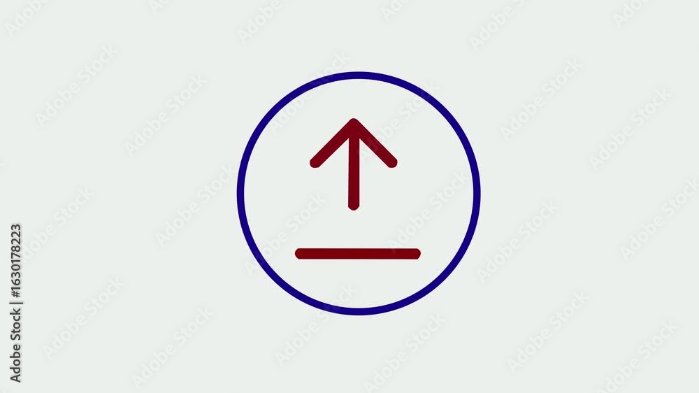 Poster neon up arrow icon - glowing circular design with upward pointing arrow in vibrant . neon up arrow i