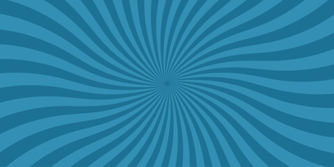 Swirling blue rays bursting from a central point creating a retro style textured design perfect for artistic and design applications
