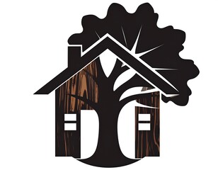 House and tree logo, home and nature