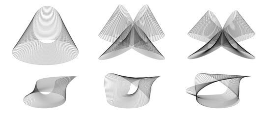 Aesthetic contemporary stripe line art, geometric shape in monochrome. Art form design for wall art, decoration, dental icons se