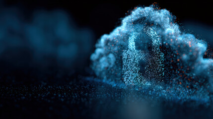 Digital security lock in a cloud environment abstract technology concept cinematic viewpoint