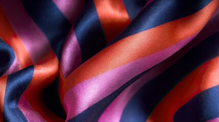Luxurious striped silk fabric texture
