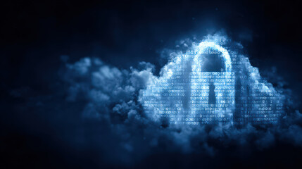 Securing cloud data protection virtual environment digital art ethereal background abstract concept