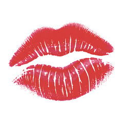 Obraz premium Red lips imprint kiss lipstick