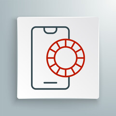 Line Online sports betting icon isolated on white background. Sport bet bookmaker. Betting online make money. Colorful outline concept. Vector