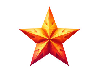 Obraz premium Geometric Red Yellow Star Shape orange, Isolated, Png Transparent Background