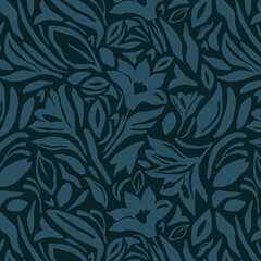 Exotic hand drawn flowers, seamless patterns with floral for fabric, textiles, clothing, wrapping paper, cover, banner, home decor, abstract backgrounds. Vector illustration.