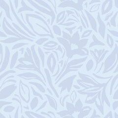 Exotic hand drawn flowers, seamless patterns with floral for fabric, textiles, clothing, wrapping paper, cover, banner, home decor, abstract backgrounds. Vector illustration.