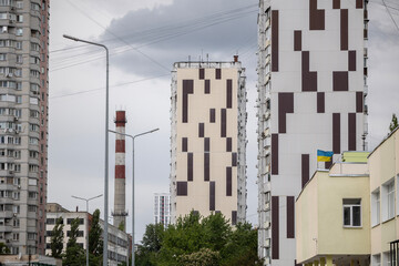 Urban landscape of a residential neighborhood on Zdolbunivska Street near the Burevisnyk plant in...