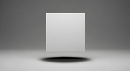 Fototapeta premium White square object against gray background