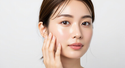 スキンケアで透明感のある肌を持つ日本人女性｜Asian Beauty Skincare Portrait