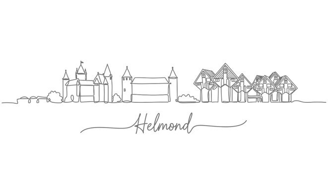 Helmond Skyline Line art of the Dutch city in Netherlands.