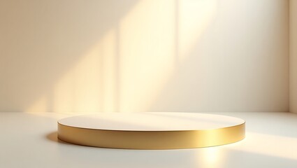 Gold Oval Display with Soft Reflections