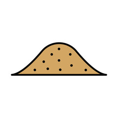 Sand Dune Vector Icon – Flat Desert Illustration
