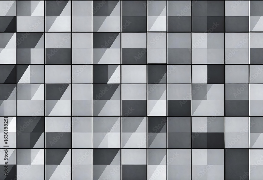 Aufkleber abstract black and white geometric square tile pattern with diagonal lines retro optical art texture