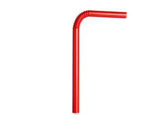 Red drinking straw