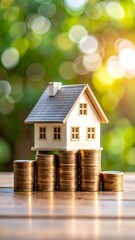 House model on stacks of coins