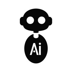 Minimalist AI Robot Icon