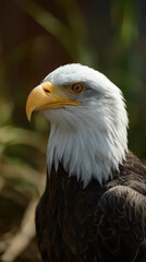 Obraz premium Eagle Head Turned Profile Natural Light Depth of Field