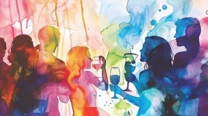 Artistic Watercolor Celebration Backgrounds for Graduation Invitations, Academic Awards, and Educational Milestone Designs