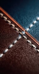 Close-up leather seam detail
