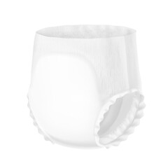 Detailed diaper pant mockup. Vector illustration isolated on white background. Perfect for showing the diaper, its main parts and benefits for baby, adults. EPS10.