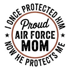 Proud Air Force Mom Emblem Design isolated on a transparent background image