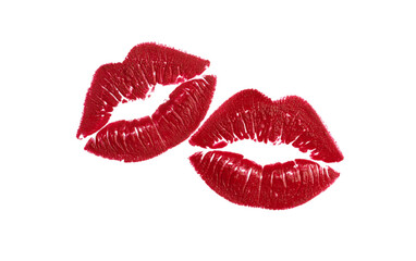 Two red lipstick traces; PNG