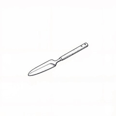 Fototapeta premium Detailed trowel illustration on white background, gardening concept