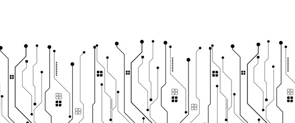 Vector abstract technology on a white background. Technology black circuit diagram.