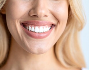 Obraz premium Close-up of a woman's happy smile