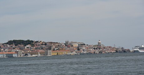 view of Lisbon from river  Tagus