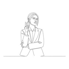 Businesswoman idea line art