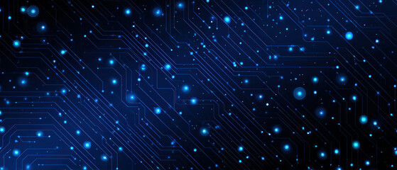 Fototapeta premium Digital circuit visualization technology graphic design dark background abstract view innovation concepts