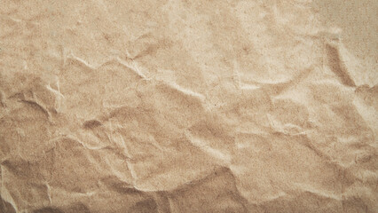 Brown wrinkle recycle paper background. Background texture of crumpled waste paper cardboard. kraft paper. Vector illustration.