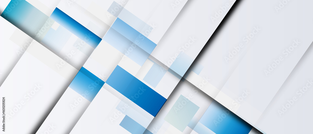 Canvas Prints dynamic blue shapes composition with white lines