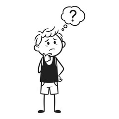 Puzzled boy questioning