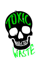 toxic waste spooky halloween skull, transparent background