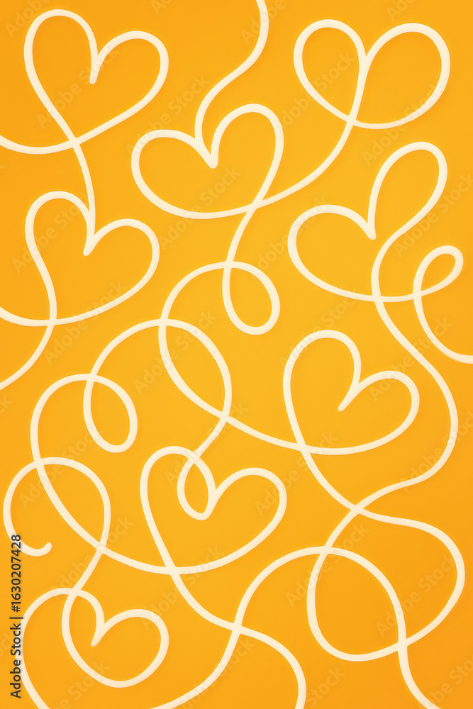 Poster abstraction and create an elegant art pattern with looping heart shapes for a gentle romantic design