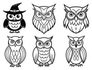 Funny Cartoon Owl Silhouette Vector &ndash; Perfect for Kids Books, Prints, and Decor

