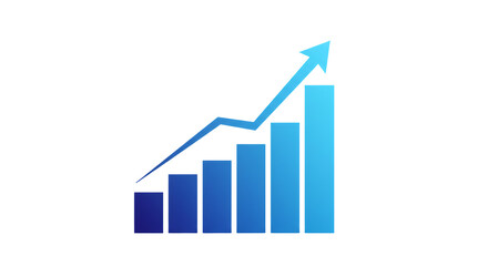 Ascending Blue Bar Graph Showing Growth