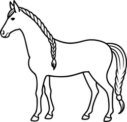 Black stallion horse vector silhouette illustration