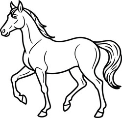 Black stallion running silhouette vector illustration