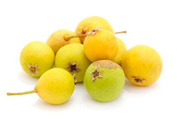 Wild pears isolated on white background.