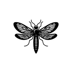 Obraz premium Stylized Black Silhouette of a Dragonfly.